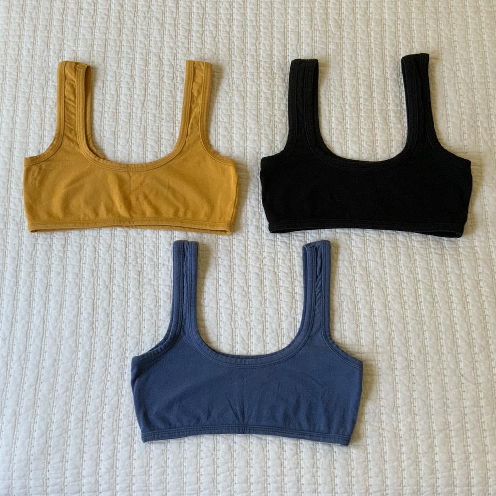 Three ARQ Wide Strap Bras - Organic Cotton